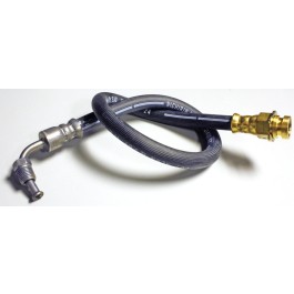 HYD. FLEX HOSE (18in LONG 3/8in-24 MALE END 90 DEG. FEMALE END)