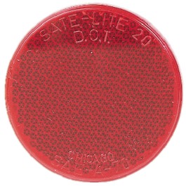 3 1/4in  RED  ROUND STICK ON REFLECTOR