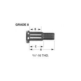 LH CLIPPED HEAD WHEEL STUD (BOX OF 25)