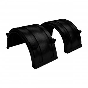 SPRAY MATE POLY FULL ROUND FENDERS W/ SLIDE TRAC (BLACK)(PAIR)