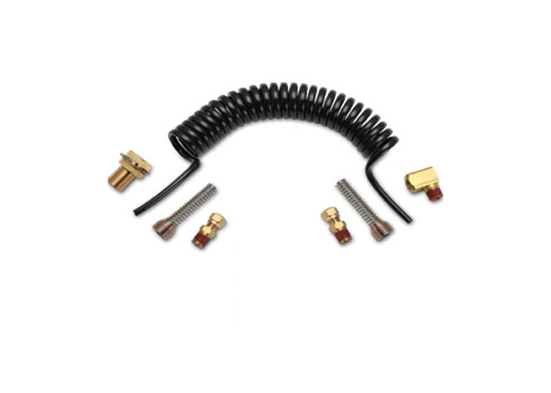 FIFTH WHEEL SLIDER COIL AIR LINE SET WITH BULKHEAD FITTING AND 1/4in ELBOW