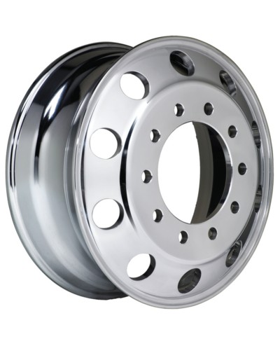 19.5" x 8.25" 10 HOLE ALUMINUM HUB PILOTED (POLISHED OUTSIDE)