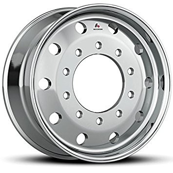 22.5" x 9" (10 LUG, HUB PILOTED ALUMINUM WHEEL POLISHED OUTSIDE)