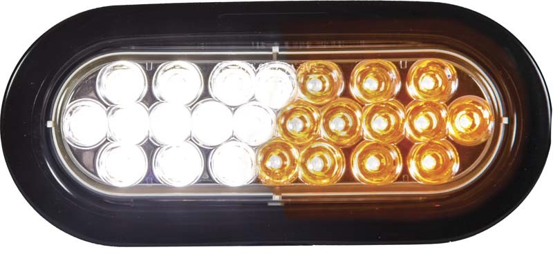 6in OVAL STROBE AMBER/CLEAR (12-24 VDC)