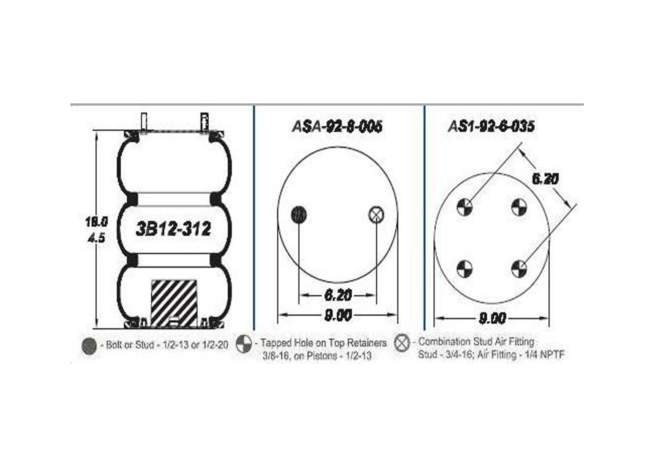 AIR BAG TRIPLE CONVOLUTED