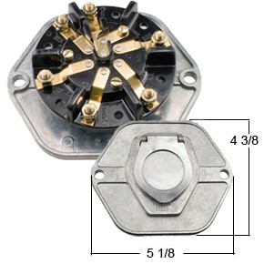 7 WAY CIRCUIT BREAKER STYLE RECEPTACLE W/O HOUSING