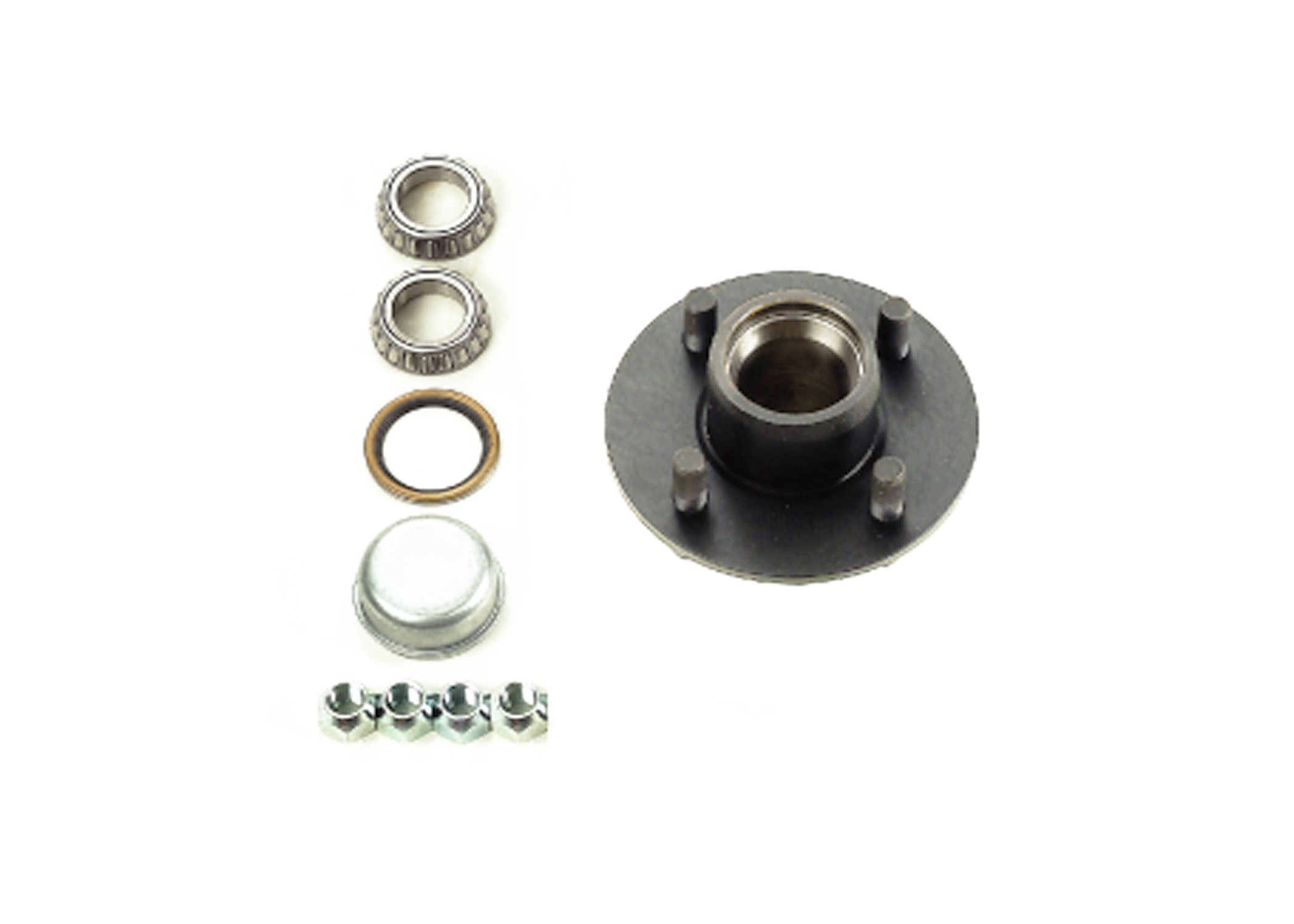 2000# AXLE 4 LUG, 4in BC. IDLER HUB KIT (L44643 BEARING)