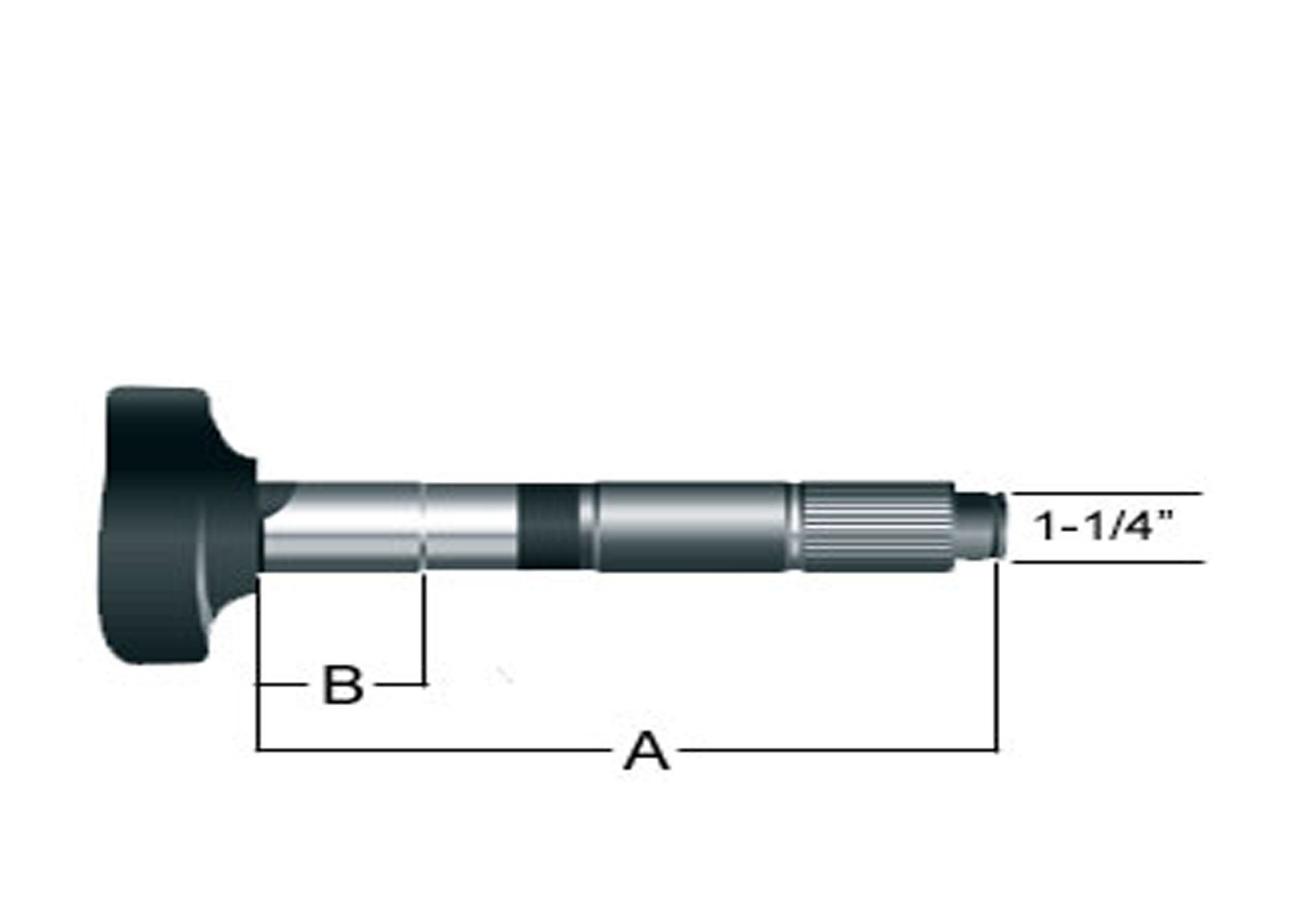 RH CAM SHAFT 8.562in, 28 SPLINE, 1.50 DIA.