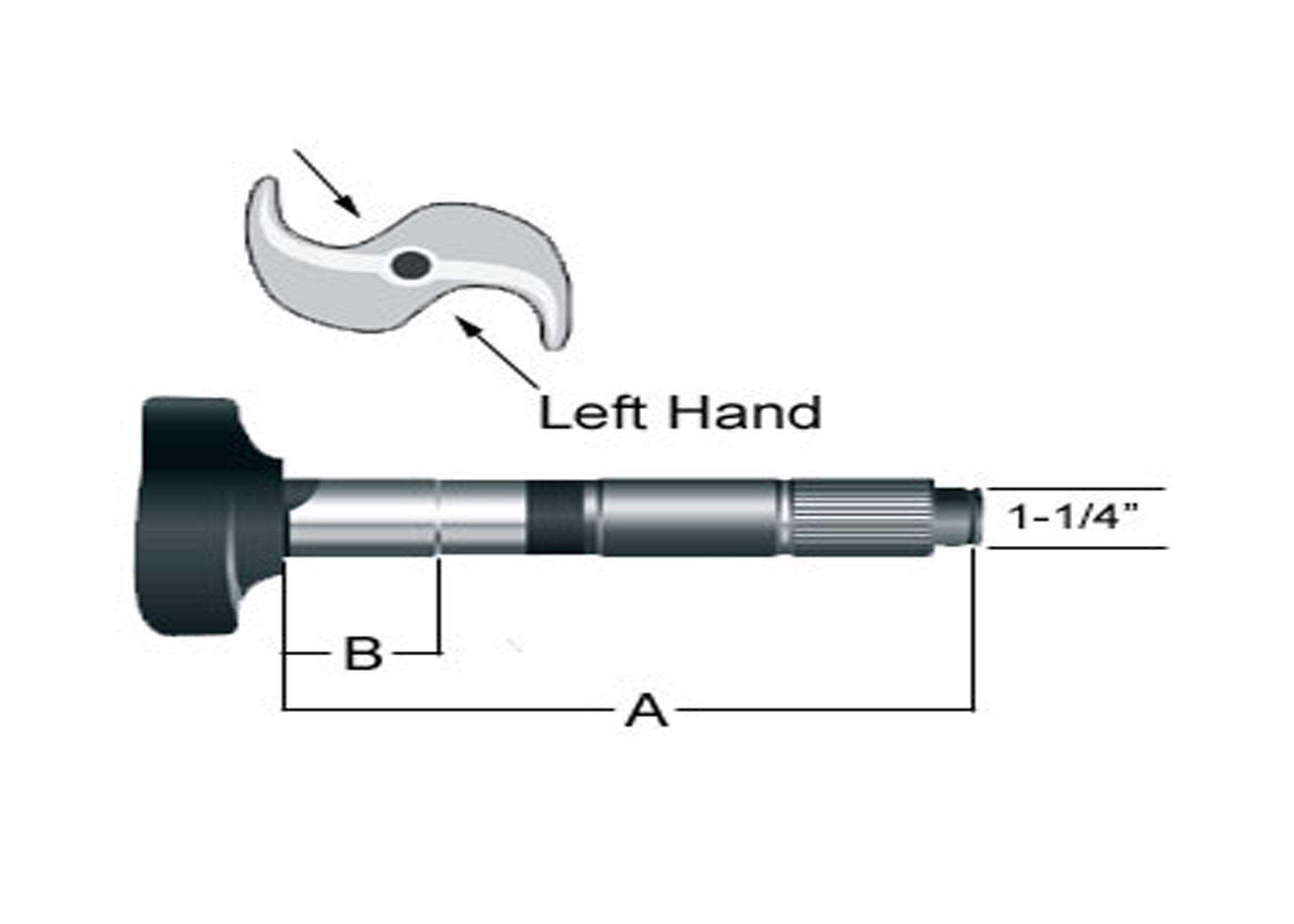 LH CAM SHAFT 11.562in, 28 SPLINE, 1.50 DIA