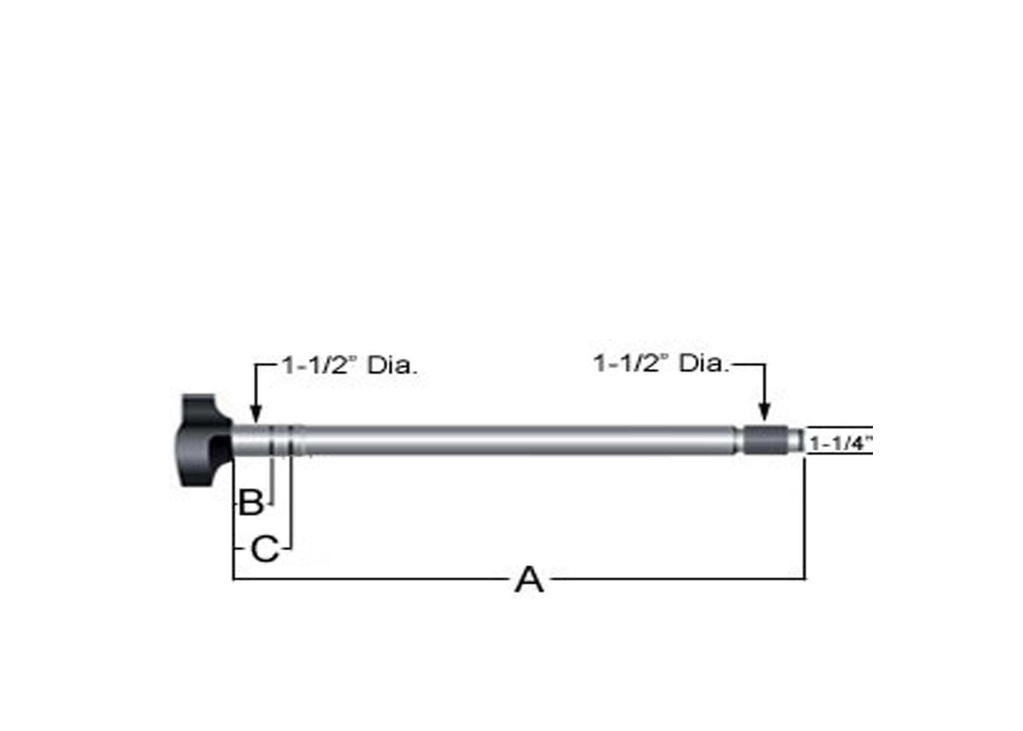 RH CAM SHAFT 23.437in, 28 SPLINE, 1.50 DIA.