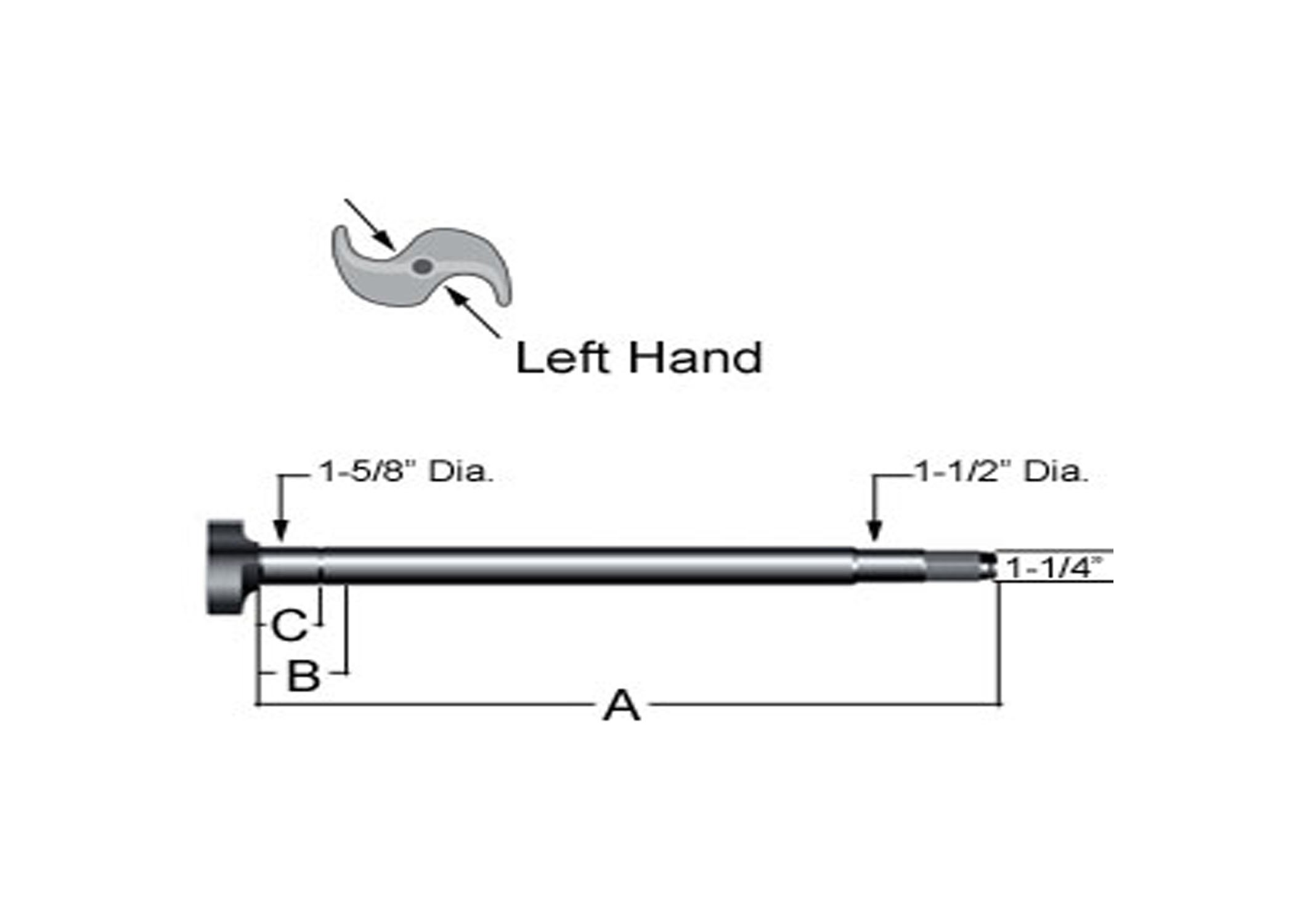 LH CAM SHAFT 20.406in, 28 SPLINE, 1.50 DIA.