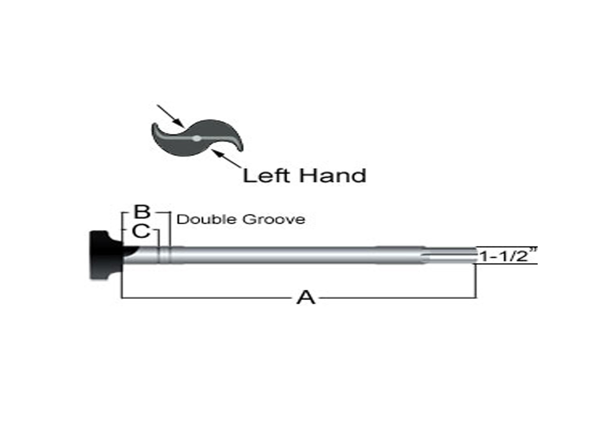 LH CAM SHAFT 23.437in, 10 SPLINE, 1.50 DIA.