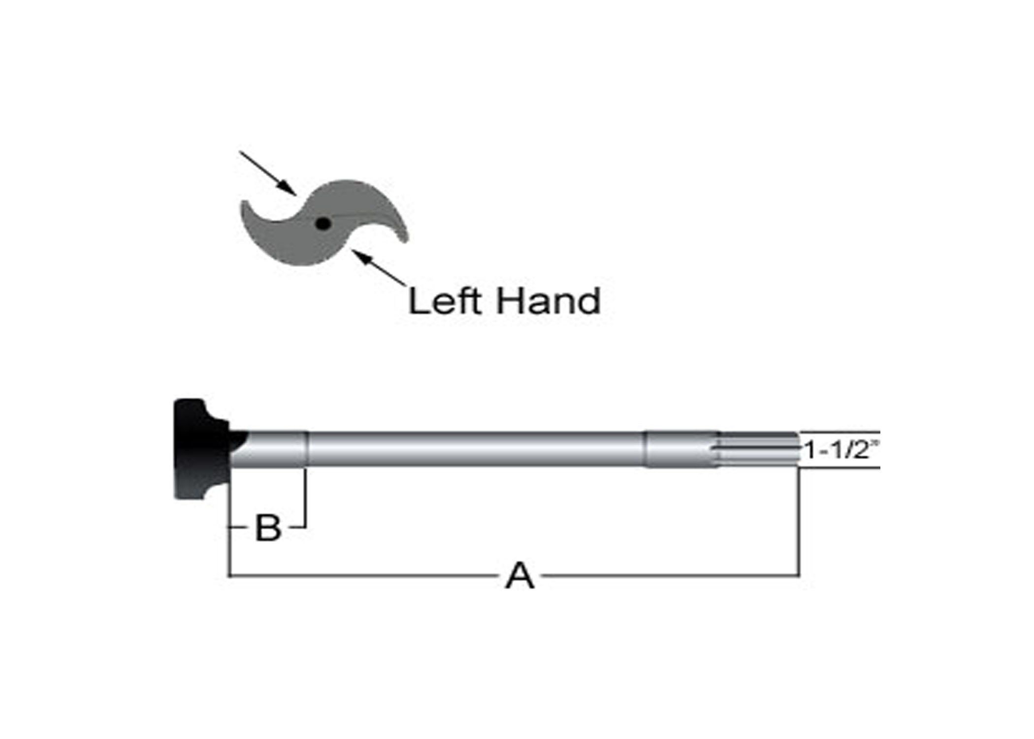 LH CAM SHAFT 22.875in, 10 SPLINE, 1.50 DIA.