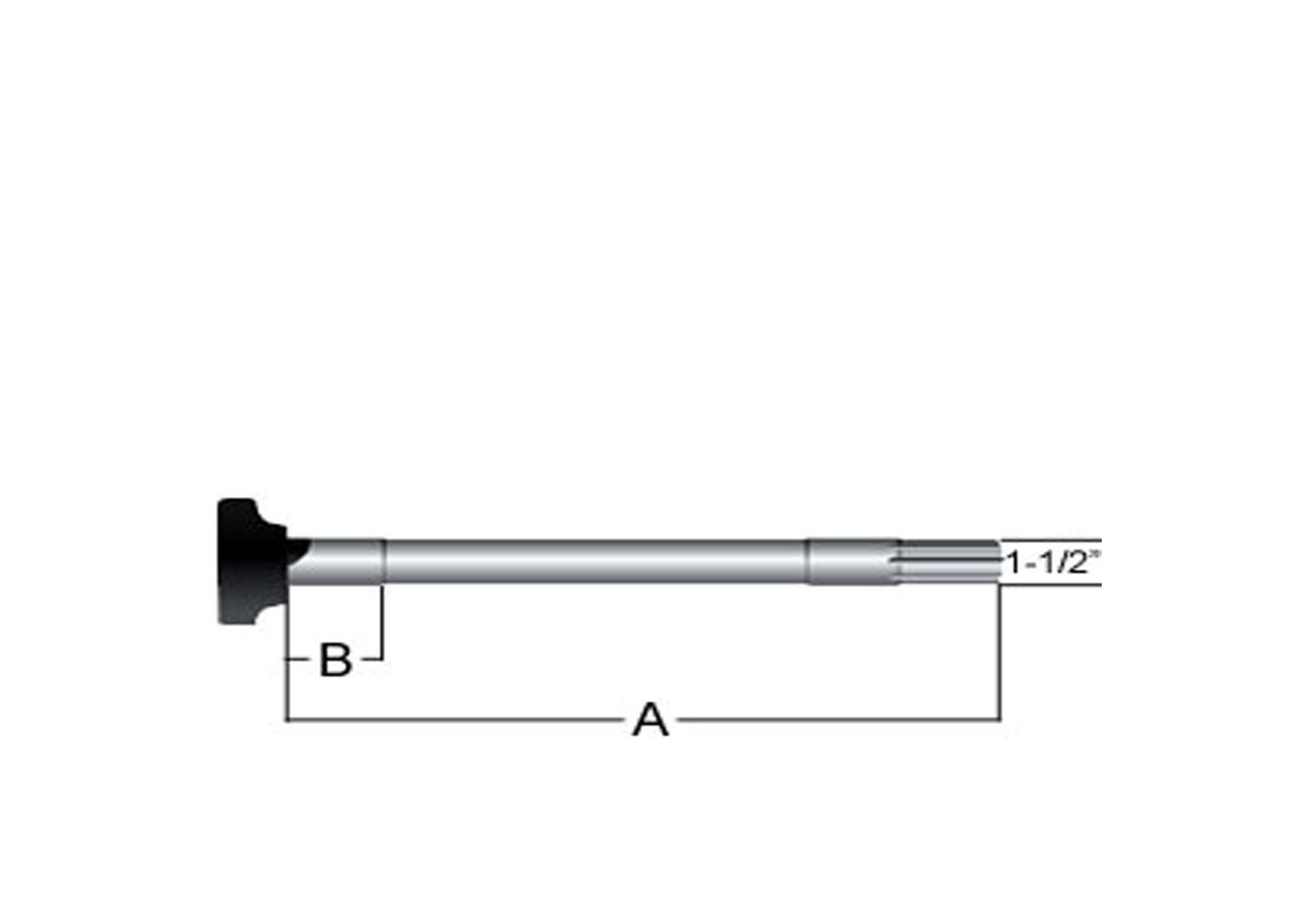 RH CAM SHAFT 22.875in, 10 SPLINE, 1.50 DIA.