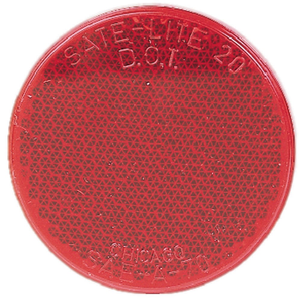 3 1/4in  RED  ROUND STICK ON REFLECTOR