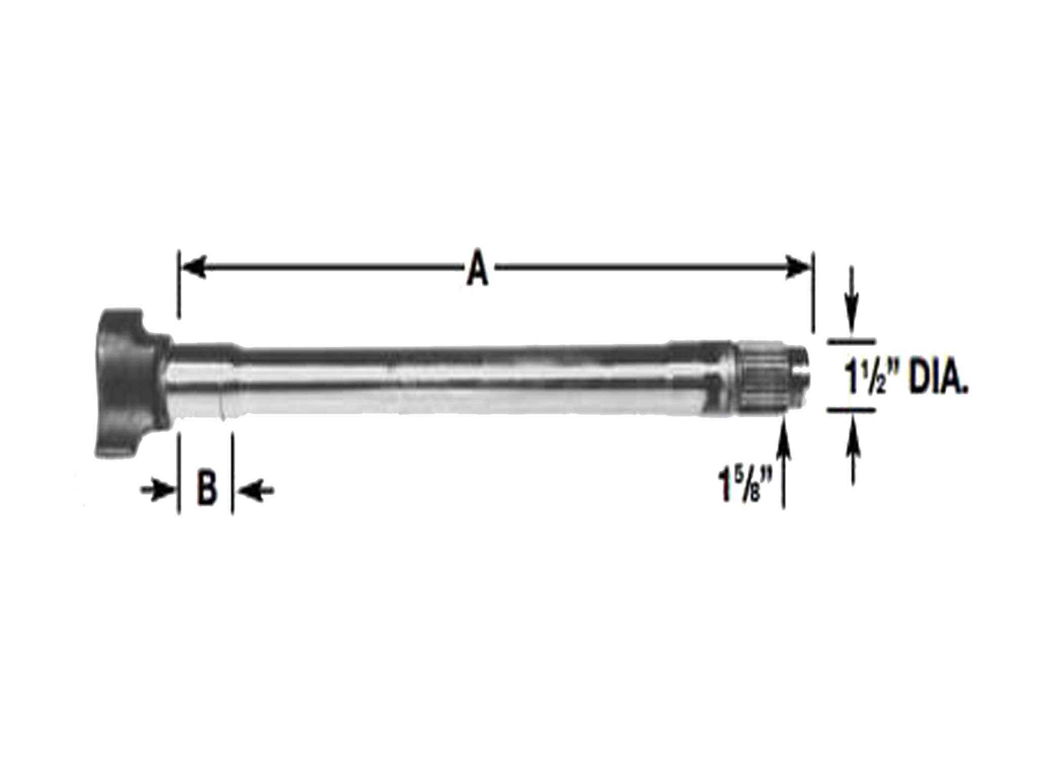 LH CAM SHAFT 21.187in, 37 SPLINE, 1.625" DIA.