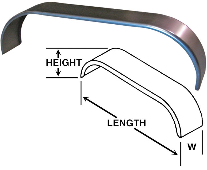 TANDEM FENDER 72in LONG, 9in WIDE, 20.5in HEIGHT,16GA