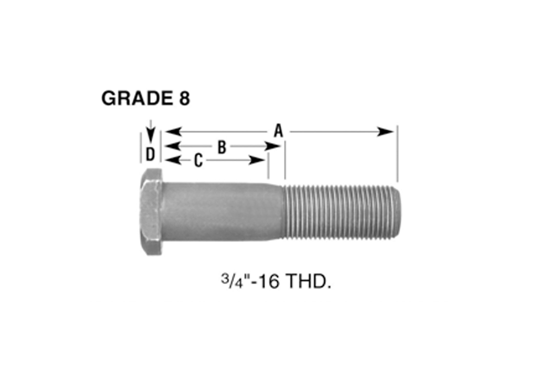 3/4"-16 D HEADED STUD