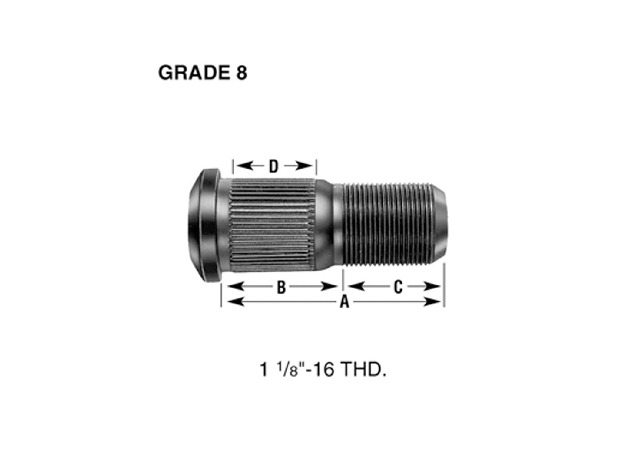 1 1/8"-16 WHEEL STUD (RH)