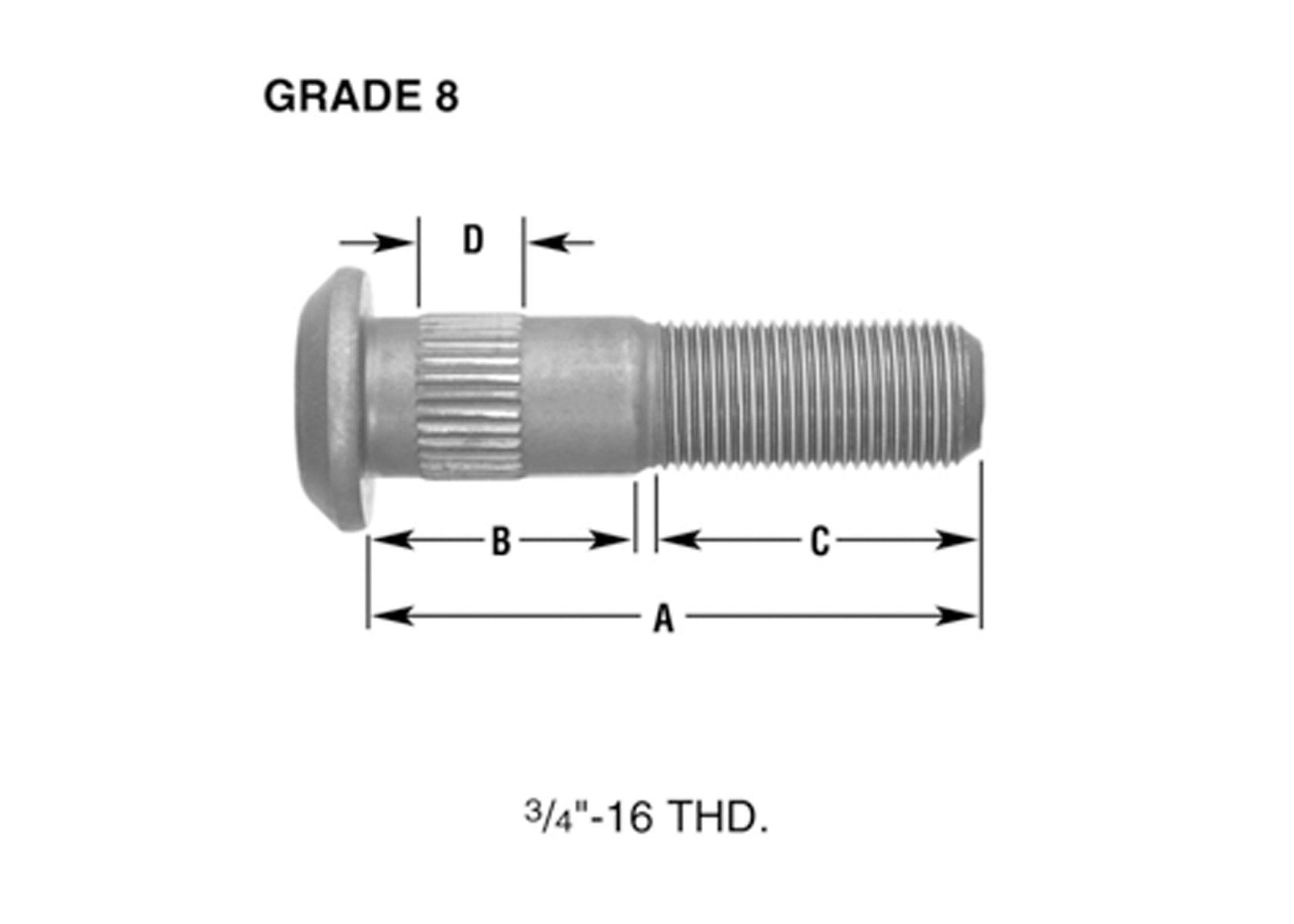 3/4" - 16 LH STUD