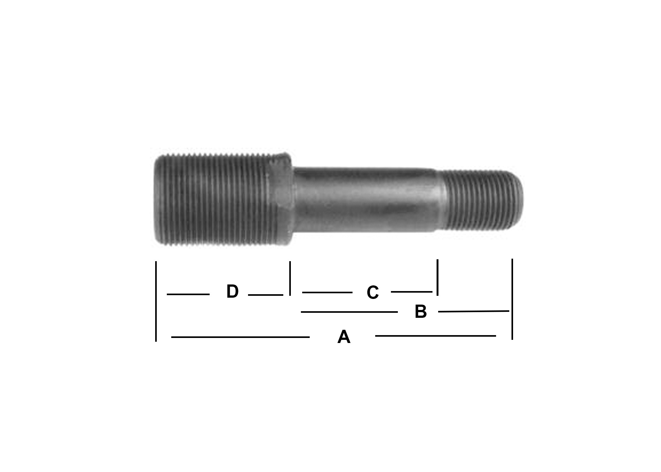 RH DOUBLE END STUD (1 1/8"-16 x 3/4"-16)