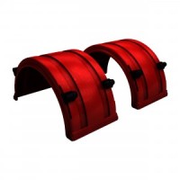 SPRAY MATE POLY FULL ROUND FENDERS W/ SLIDE TRAC (RED)(PAIR)