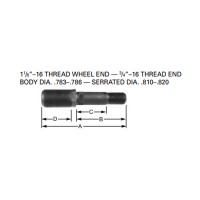 RH DOUBLE END STUD (1 1/8"-16 x 3/4"-16) (BOX OF 10)