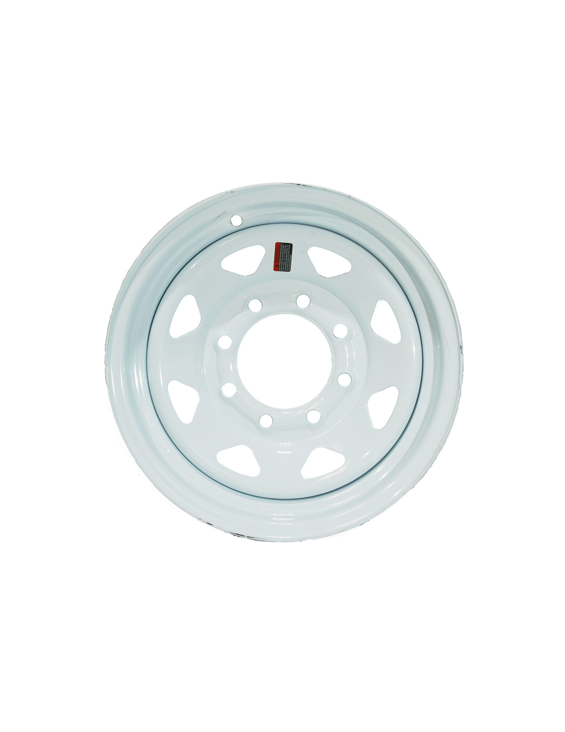 Product Image: 16.5″ x 6 3/4″ (8 LUG 6 1/2″ BC, W/ 4.90″ PILOT WHITE SPOKE WHEEL)