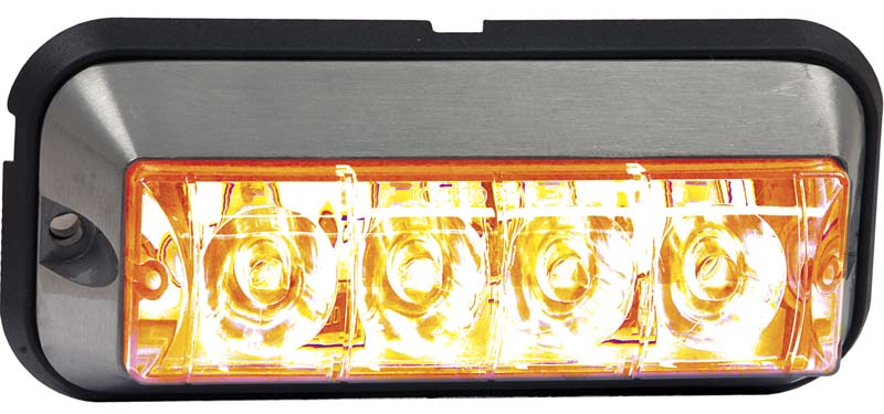 4-7.8in ALUMINUM RECTANGULAR SURFACE MOUNT STROBE, 19 FLASH PATTERN (AMBER)-0