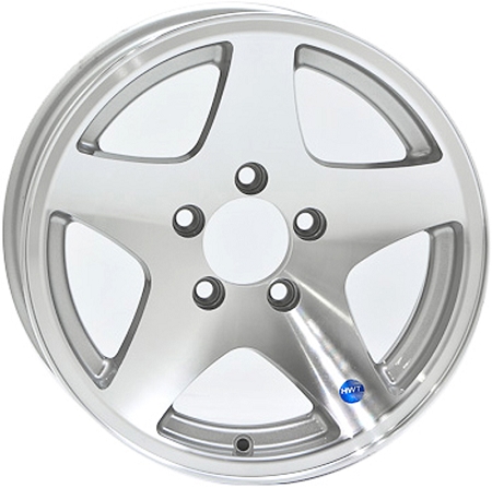 Product Image: 13in X 5in 5 LUG 4 1/5 BC. SERIES 04 HI SPEC ALUMINUM TRAILER WHEEL