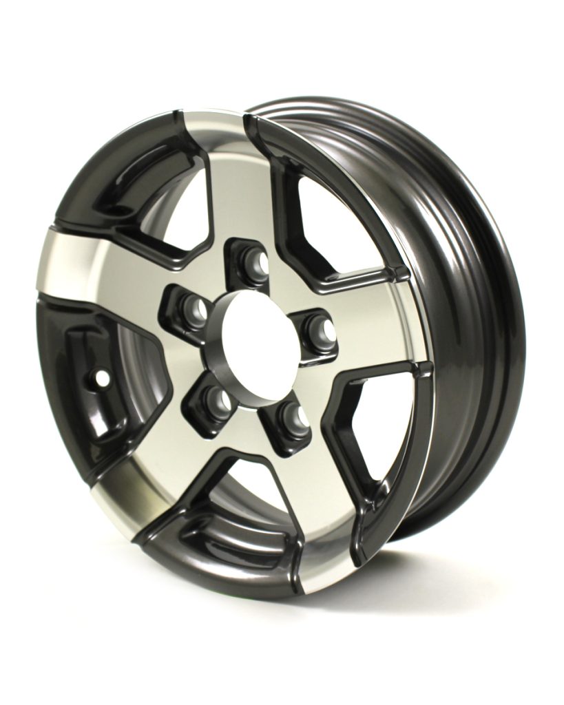 13in x 5in SERIES 07 BLACK HI-SPEC ALUMINUM WHEEL (5 LUG, 4 1/2in BC.)-0