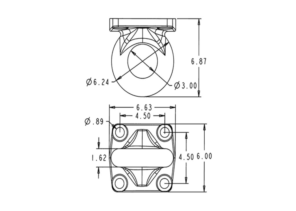 DRAWBAR 4 BOLT MOUNT 45 TON (19,000 LB MVI, 90,000 LB MGTW)-3659