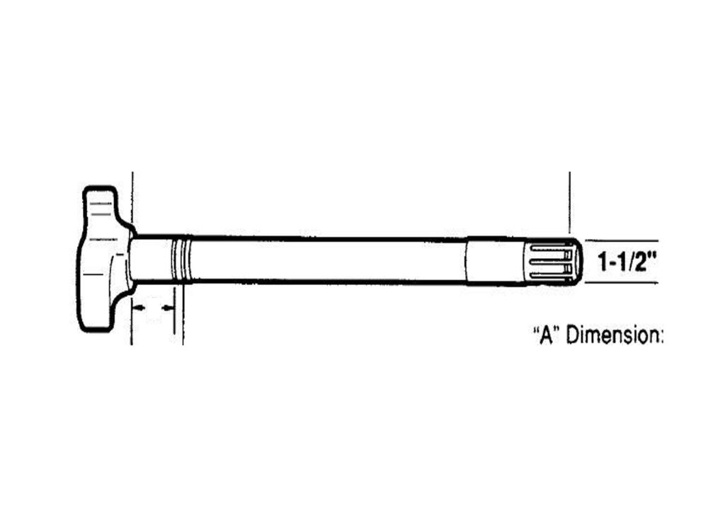 RH CAM SHAFT 16.50in, 10 SPLINE, 1.50 DIA.-0