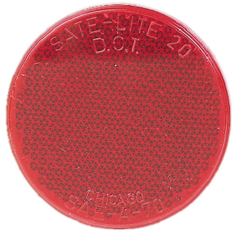 3 1/4in RED ROUND STICK ON REFLECTOR-0