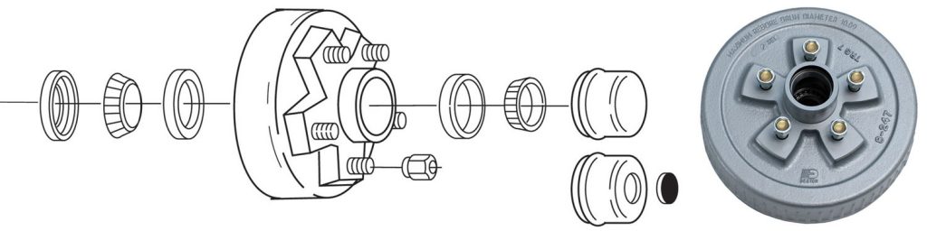 3,500 LB. HUB & DRUM KIT (5 LUG, 4 1/2