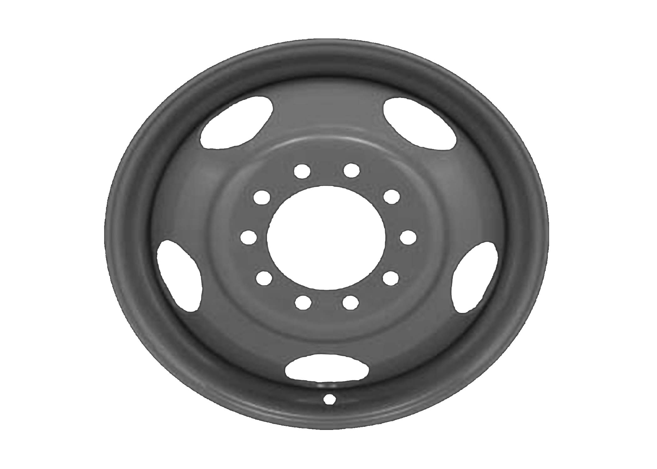 Product Image: 19.5″ x 6.00″ (10 LUG, 7 1/4″ BC. CHEVY DUAL WHEEL)