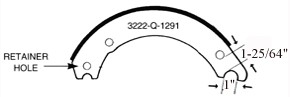 16 1/2in x 6 ROCKWELL Q RELINED BRAKE SHOE KIT-0