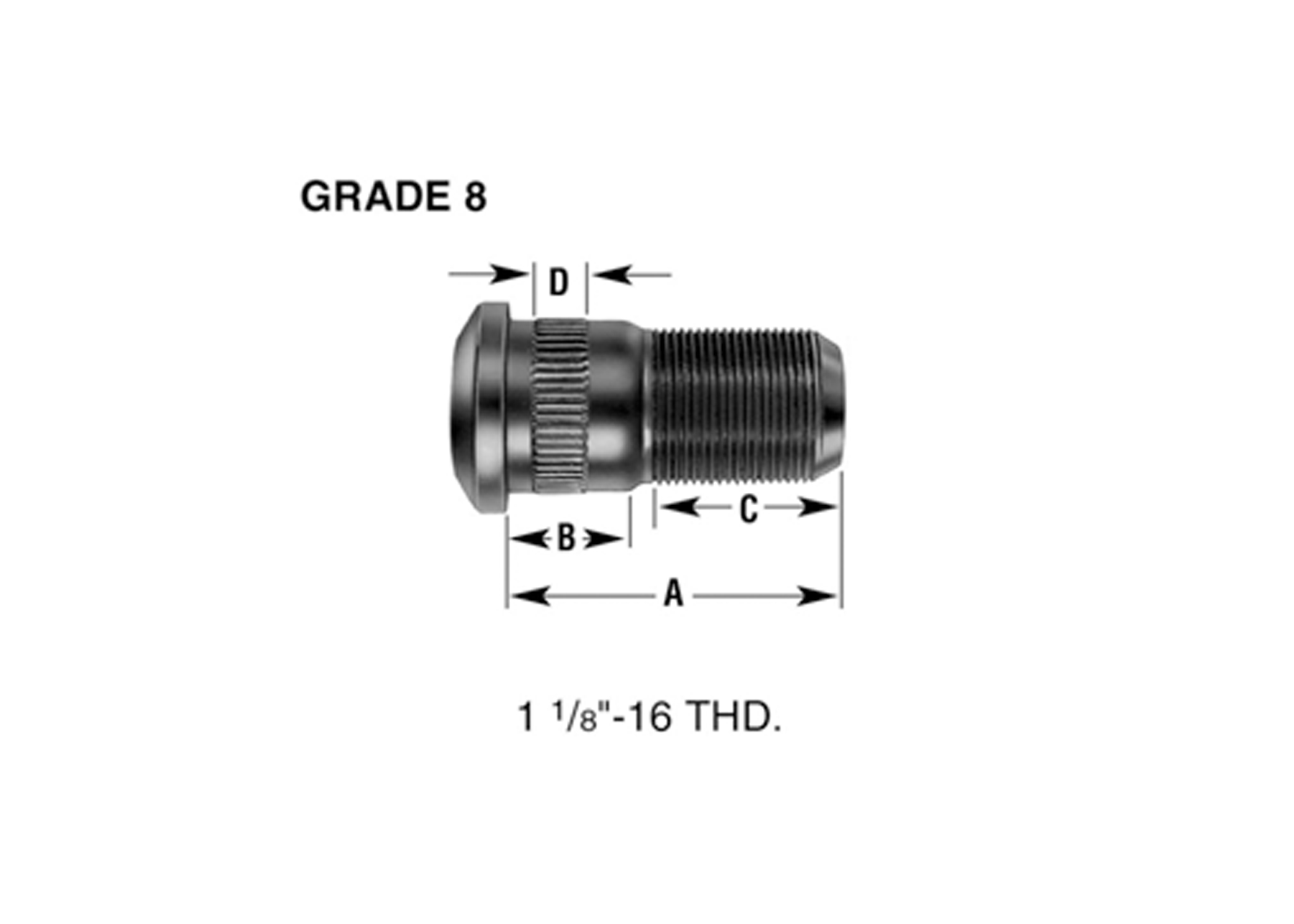 Product Image: 1 1/8″-16 WHEEL STUD (RH)