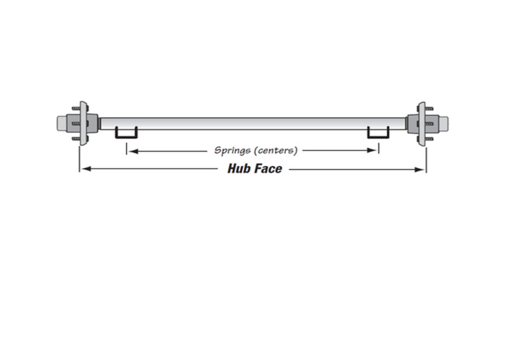 7000# STRAIGHT AXLE COMPLETE, HUB FACE 90