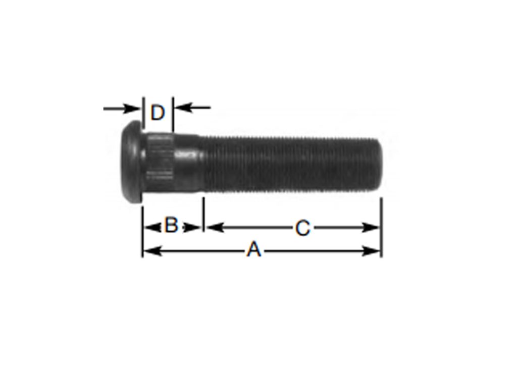 22MM x 1.5 WHEEL STUD (BOX OF 10)-0